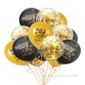 متعددة الألوان اللاتكس أزياء الجولة القياسية البالون 12 بوصة المطبوعة الذهب الوردي سعيد سنة جديدة 2020 مجموعة الموردين